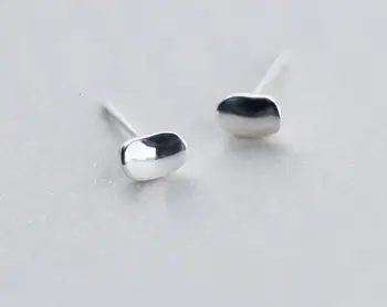 

Small) (Very 100% REAL. 925 Sterling SIlver Fine Jewelry Polished lOVELY Bean Geometric Stud Earrings GTLE1960
