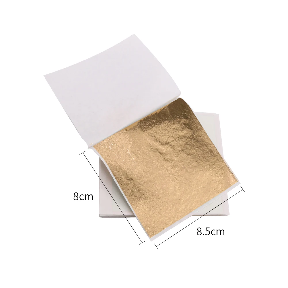 100Pcs Imitation Gold Leaf Sheets Foil Colored Wrapping Paper For DIY Arts Supplies Crafts Gilded Home Statue Nail Decorations
