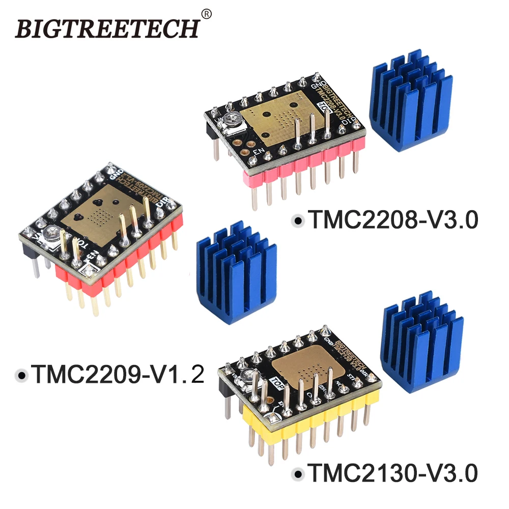 

BIGTREETECH TMC2208 V3.0 TMC2209 UART TMC2130 SPI Stepper Motor Driver Stepstick Mute For SKR V1.3 Pro MKS 3D Motherboard