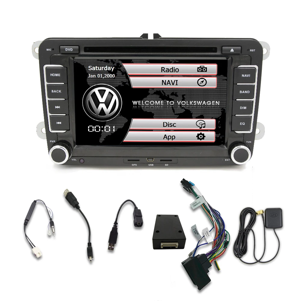Для VW сенсорный автомобильный dvd-плеер с экраном gps навигация Bluetooth FM AM " 2din в тире TFT Поддержка заднего вида камера вход