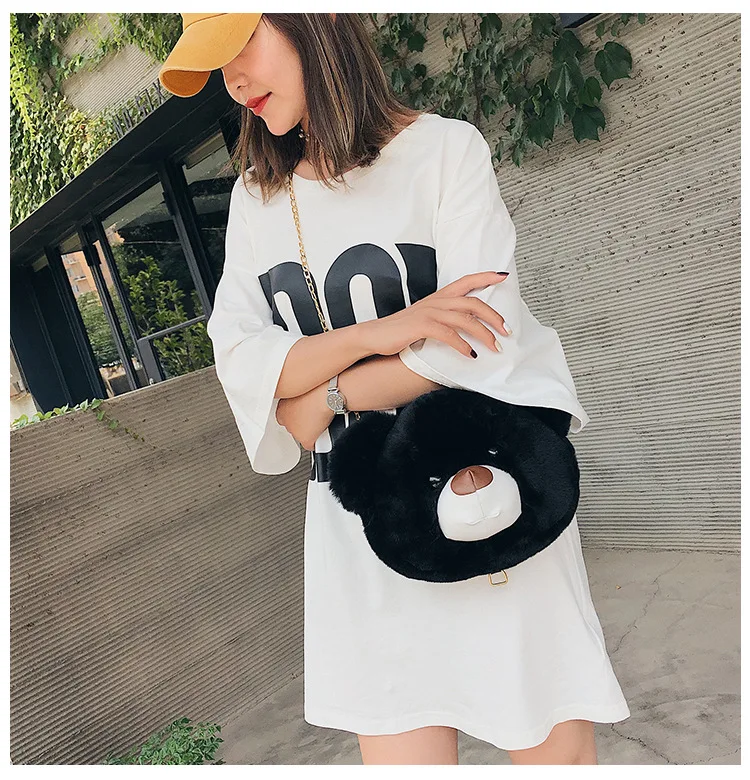Shoulder Multi-Purpose Cute Kindergarten School Bag Cute Teddy Bear Big Head Bag a Generation of Fat