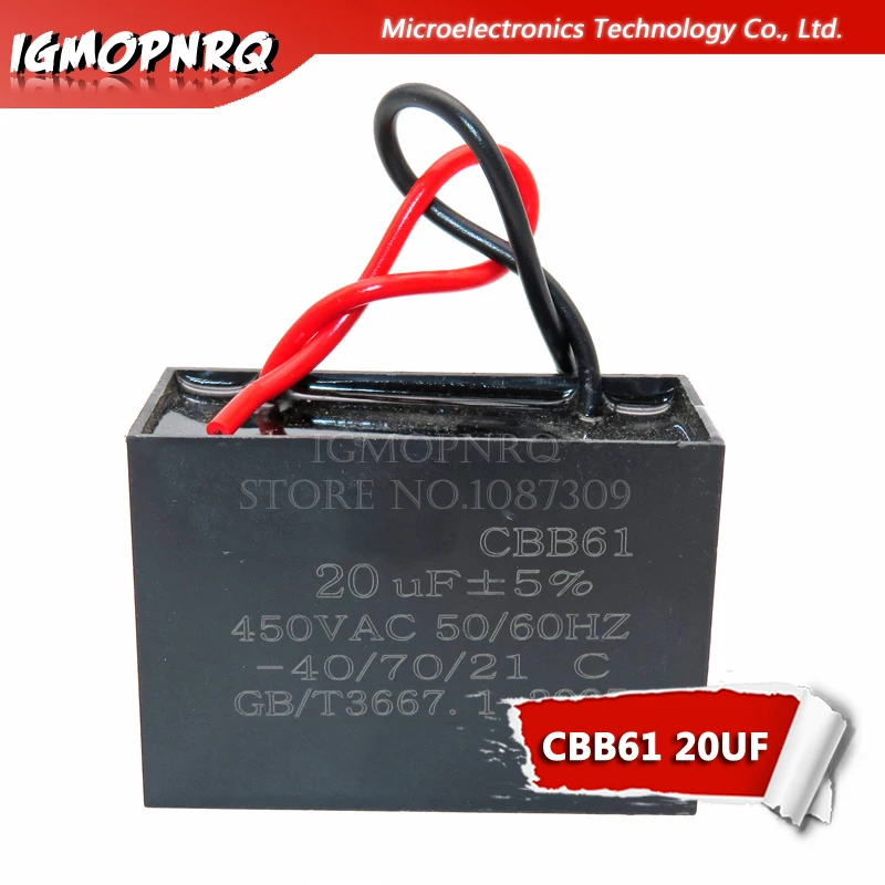 1pcs CBB61 20 미크로포맷 시작 커패시턴스 AC 팬 커패시터 igmopnrq 450V CBB 모터 실행 커패시터
