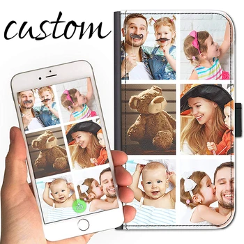 

Personalized Photo Cell Case for ip 11 PRO MAX Custom Image on Leather Side Flip Wallet Case For ip 4 5g 5s 5c se 6g 6s 7 8 PLUS