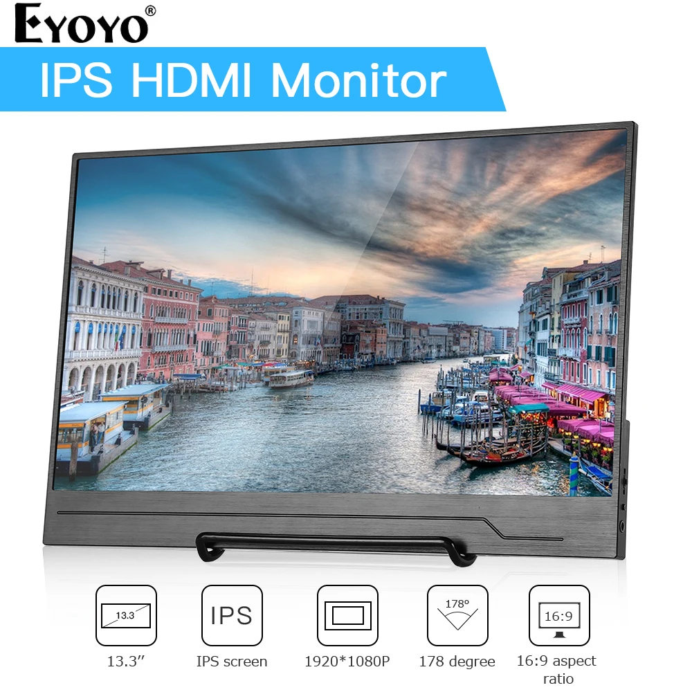 Eyoyo EM13G портативный монитор 13,3 ”светодиодный usb type C HdMI игровой монитор ips 1080p FHD дисплей для PS4 ноутбука телефона Xbox переключатель ПК