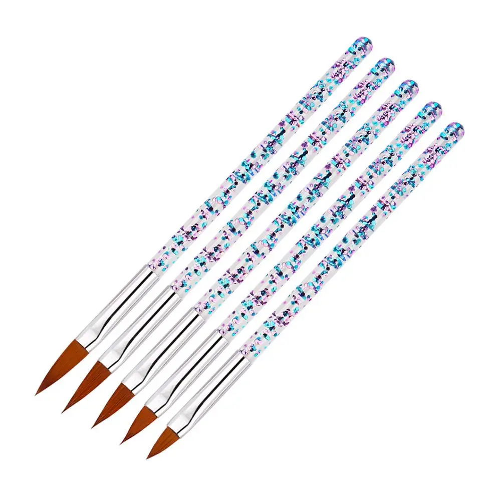 

5Pcs/set Nail Art Crystal Brush UV Gel Builder Painting Dotting Pen Carving Tips Manicure Salon Tools