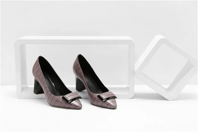 FEDONAS/Элегантные женские туфли-лодочки из натуральной кожи; сезон весна-осень; офисные туфли без застежки с острым носком на высоком каблуке; новые женские сандалии с закрытым носком