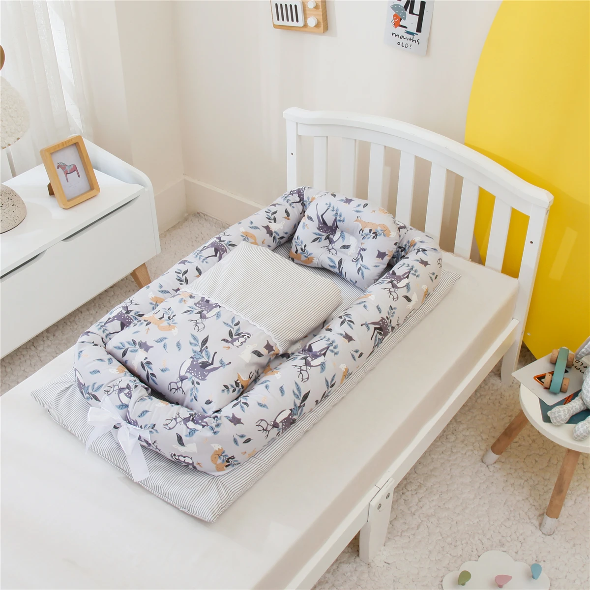 3 unids/set portátil bebé nido cama con conjunto de cama acolchado de algodón cuna para bebé recién nacido sábanas de cuna bebé capazo Co cama-