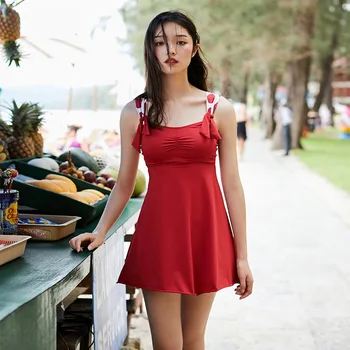 

Surf Suits Surfing Swimwear Bathing Clothes 2020 Swimsuit Female Plavky Women One Piece Dress Push Up Hot Beach Red Solid