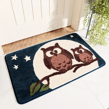 

New cartoon high and low velvet thick door mats, household toilets, bathroom absorbent mats, bedroom mats