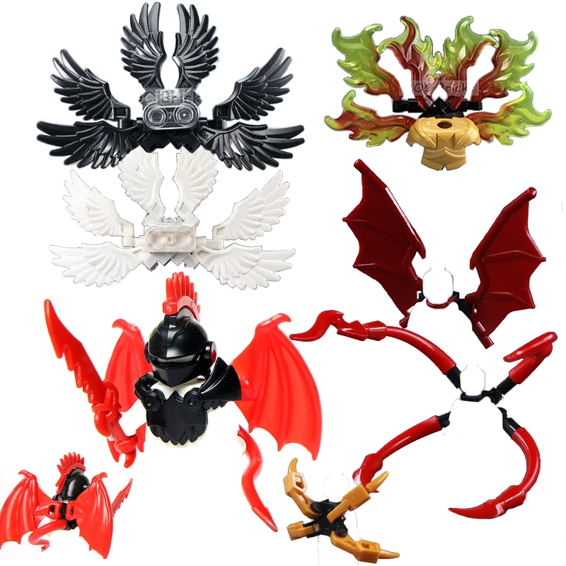

1PCS Building Blocks Without mini figures Dragon Knight Armor Wings Angel Ninjagoed Weapons Accessories Compatible Friend toys