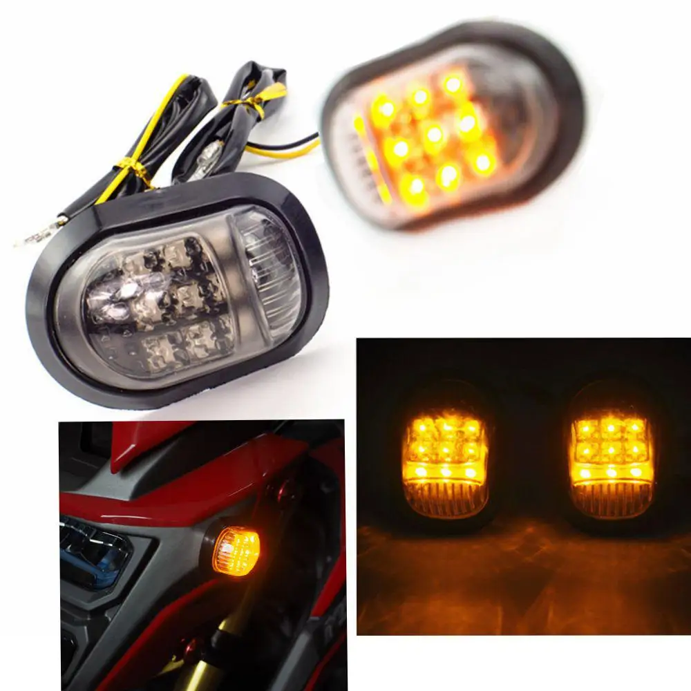 

HiMISS 2PCS Motorcycle Turn Signal Light 12V LED Turn Signals Indicators Universal Blinkers Flashers for Honda Grom