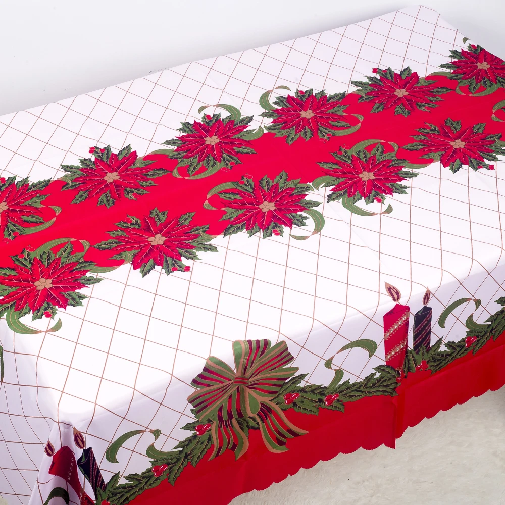 180x150 см рождественские скатерти с цветочным принтом из ткани жаккардового переплетения Рождественский Скатерти 6 стилей