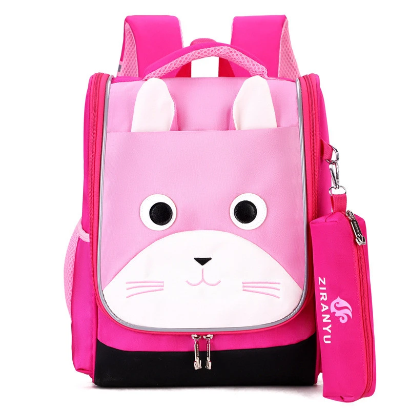 Mochila escolar para niña de 6 a años, mochila escolar con estampado de cara de gato y lazo, mochila el mejor regalo para niña|Mochilas escolares| - AliExpress