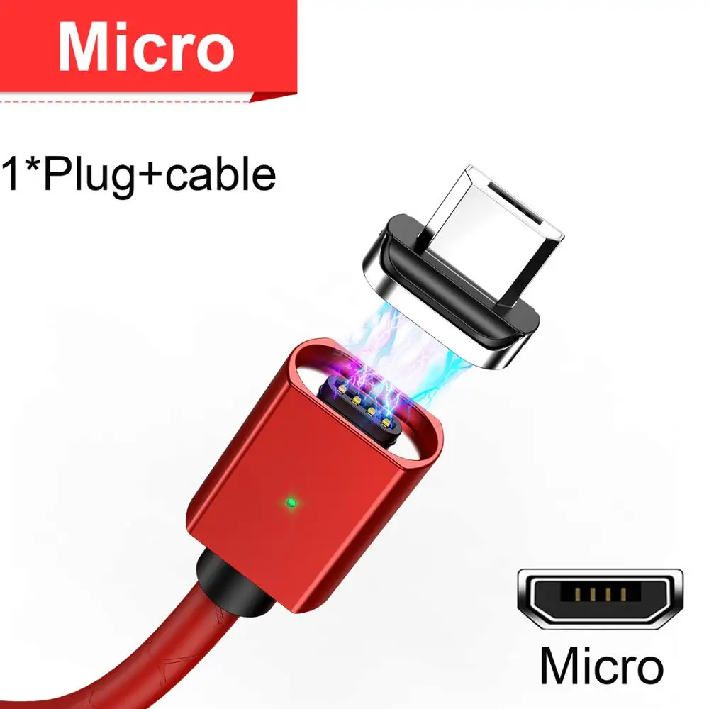 Магнитный Micro USB кабель Олаф 3А для быстрой зарядки iPhone samsung, кабель для передачи данных, магнитный кабель для зарядного устройства, USB кабель для мобильного телефона типа C - Цвет: micro usb red