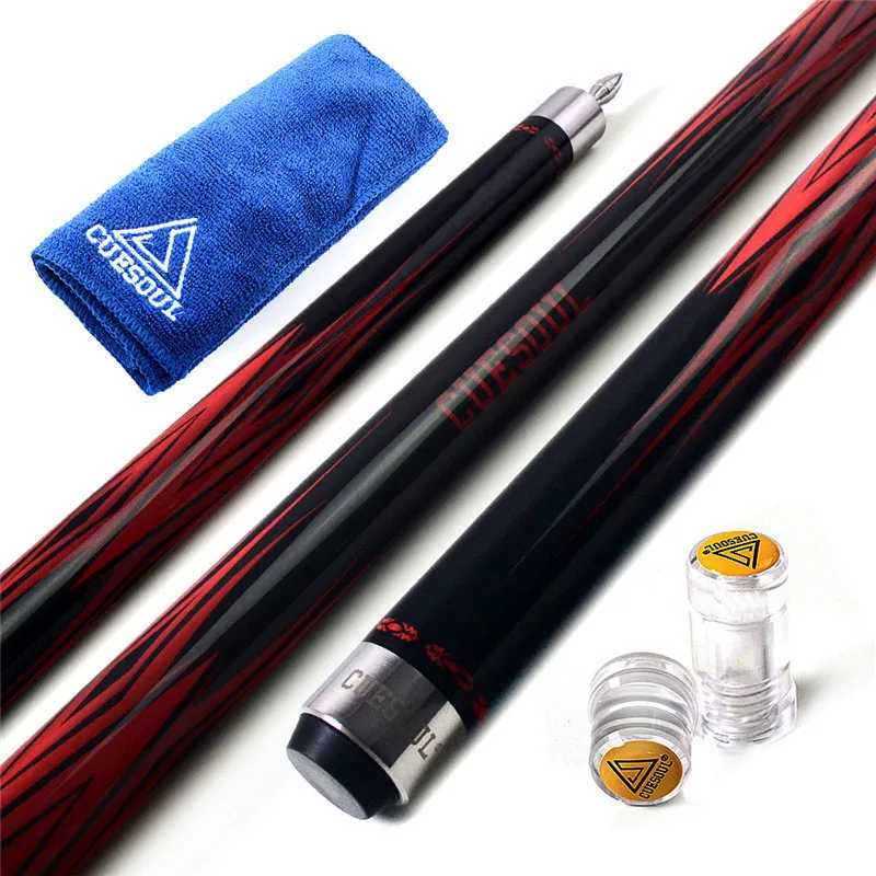 

CUESOUL 58" 147cm 11.5/12.75mm Cue Tip Maple Snooker Pool Cue Stick Set 19oz