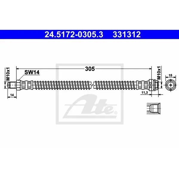 Brake hose for MERCEDES BENZ C-Klasse (C204) Coupe (11) ATE 24 | Автомобили и - Цена: 