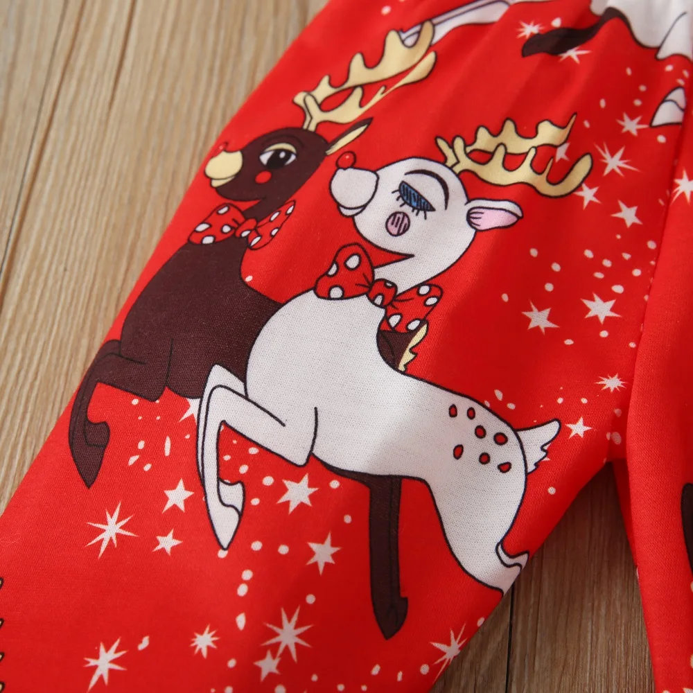 Комплекты детской рождественской одежды для мальчиков и девочек зимняя рубашка с длинными рукавами, рождественским оленем, динозавром и радугой, толстовка+ штаны комплект из 2 предметов