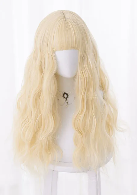 65 см девушки довольно Рапсодия Лолита пушистые длинные вьющиеся волны синтетические волосы косплей парик+ парик колпачок - Цвет: as the picture