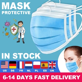 

Mask Disposable Nonwoven 3 Layer Ply Filter Mask 50Pcs/100pcs mouth Face mask filter safe Breathable dustproof Protective masks
