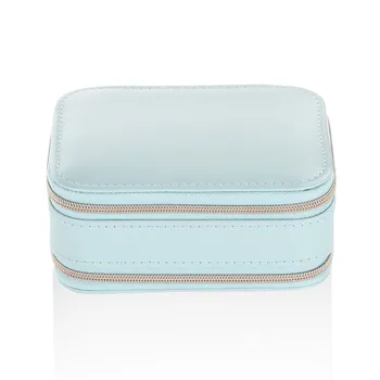 

Cosmetic PU Leather Ring Earrings Zipper Multifunctional Three-layer Case Organizer Portable Makeup Jewelry Box Fashion Storage
