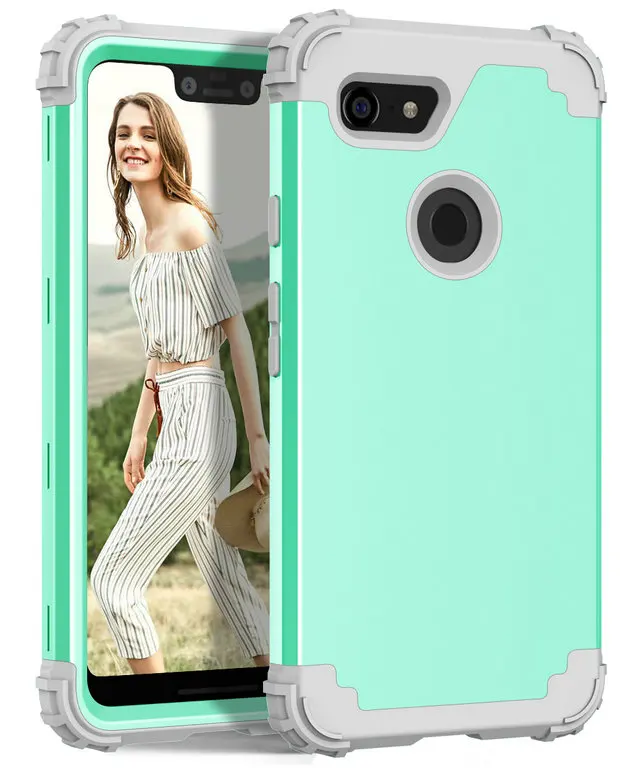 3IN1 противоударный чехол для Google Pixel 3XL чехол Coque Google Pixel 4 XL чехол пикселей 3a 3 XL Pixel3 XL3 4XL XL4 Pixel4 задняя крышка - Цвет: Green case
