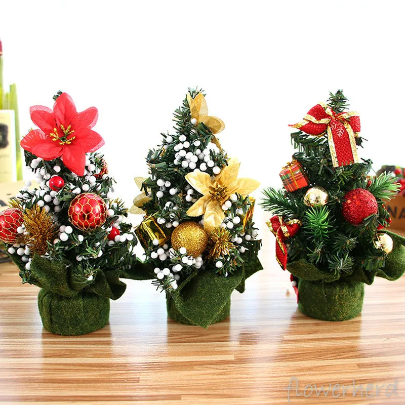 Small Christmas Tree 20cm New Year Table Decoration Ornaments Artificial Tabletop Mini Xmas Tree Miniature Tree Home Decorations
