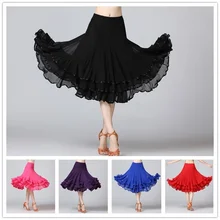 Women Dancewear Ballroom Dance Skirt Latin Salsa Waltz Modern Tango Swing Mesh 904-B129