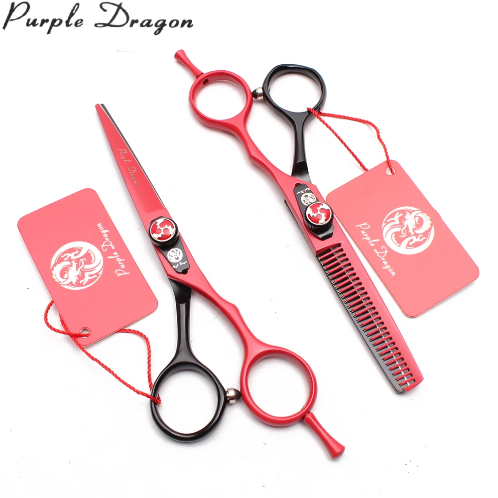 Stainless Purple Dragon Violet Color Dog Scissors Straight Shears Thinning Shears Professional Grooming Scissors 5.5