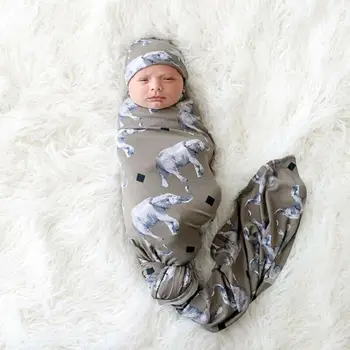 

Cute Newborn Baby Cotton Swaddle Blanket Wrap Sleeping Bag Elephant Receiving Blankets