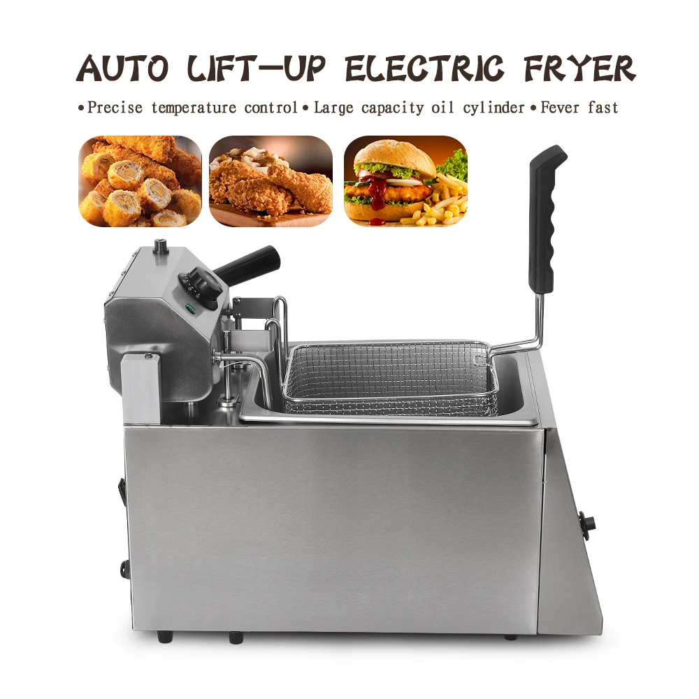 US $459.99 ITOP Commercial 4L8L Auto LiftUp Deep Fryer Digital Control Industrial Fryer Potato Chip Chicken Frying Machine