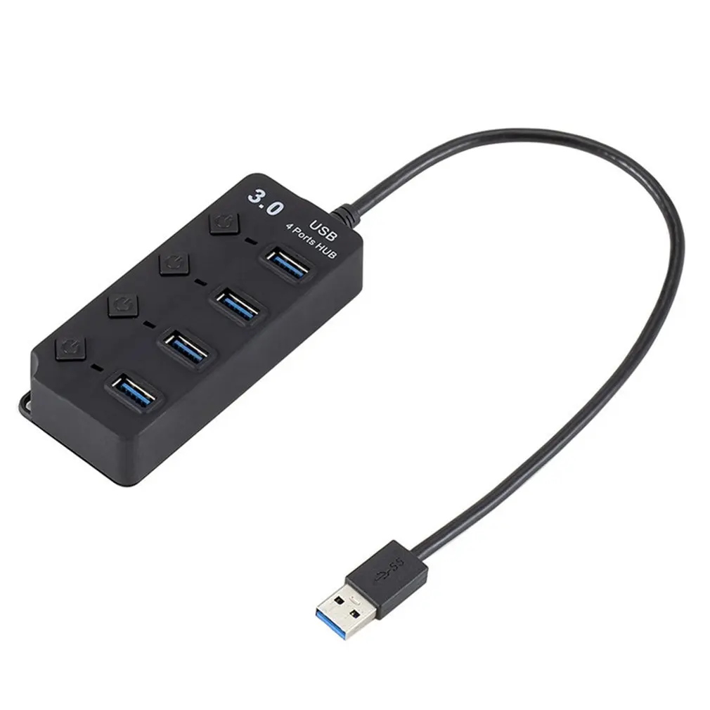 4 порта USB 3,0 концентратор 5 Гбит/с Высокая скорость включения выключения планшета передачи данных с кнопкой питания адаптер для ПК ноутбука