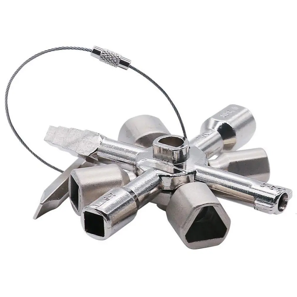 

Triangle key wrench multifunctional 10-in-1 Multi-function Electric Control Box Triangle Key Wrench / Elevator Door Valve Cross