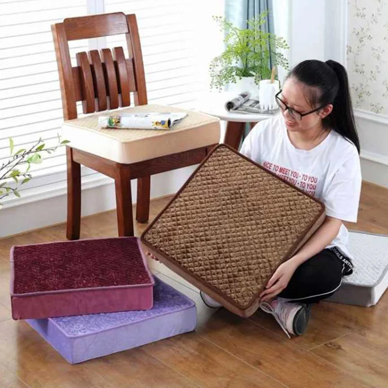 

Europe Velvet Seat Cushion Non-Slip Floor Mat Driver Seat Padded Sofa Dining Pillows Square Chairs 45x45cm Outdoor Tatami Cushio