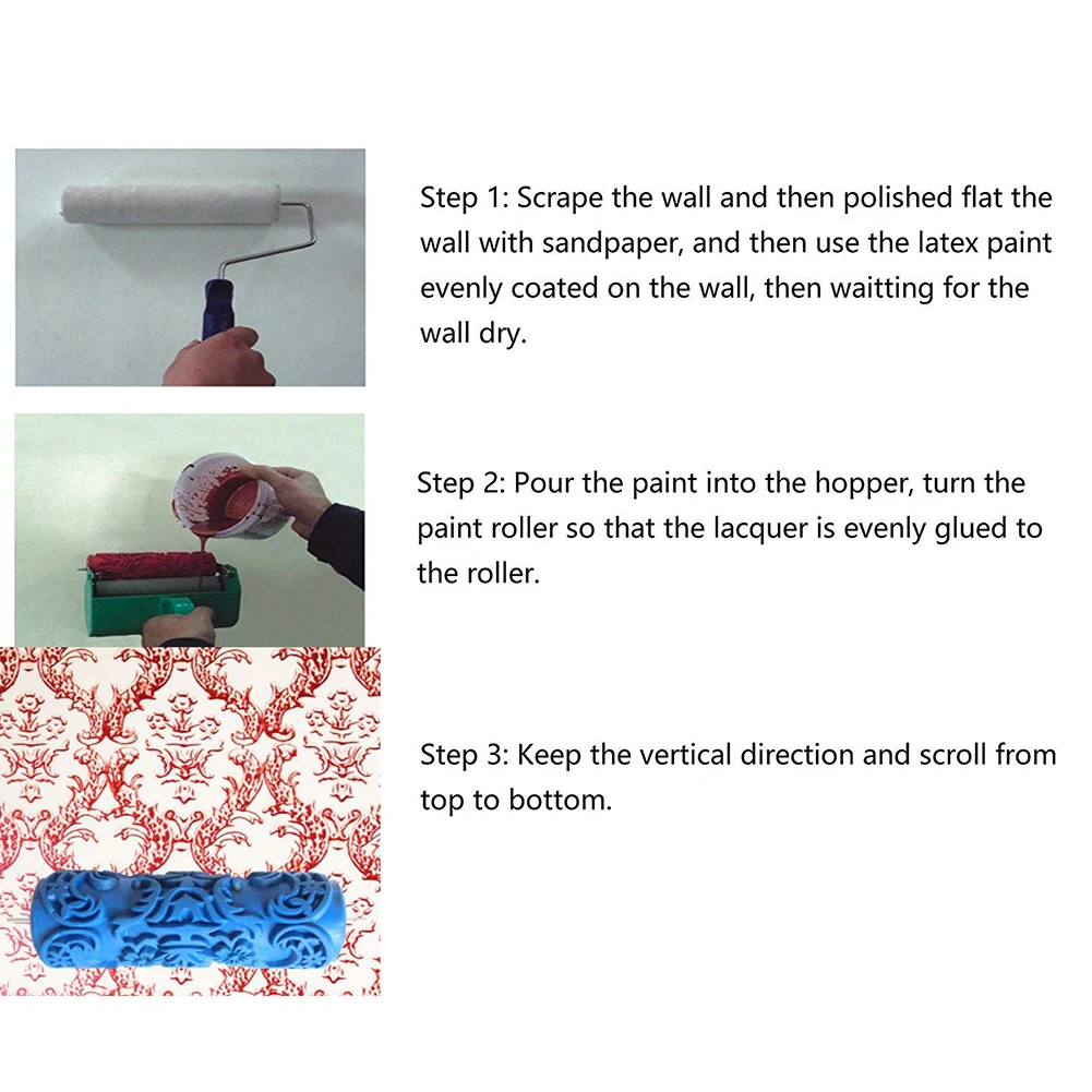 Инструмент для кисточек ручной домашний декор для стен DIY многоразовый Быстрый роликовый резиновый узор текстурная живопись машина тиснение