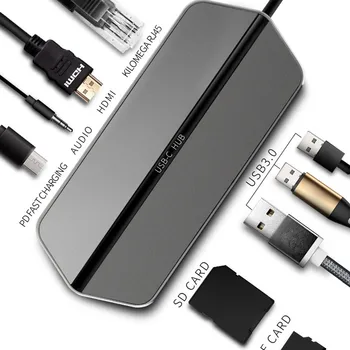 

hub Portable Docking Station 9-in-1 Multi-Function Type-C Docking Station HUB USB-c for Huawei for Google High Quality#G1