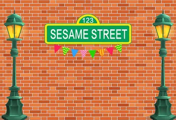 

Photography Backdrops Brick wall Sesame street Birthday Party Custom Backgrounds for Photo Studio