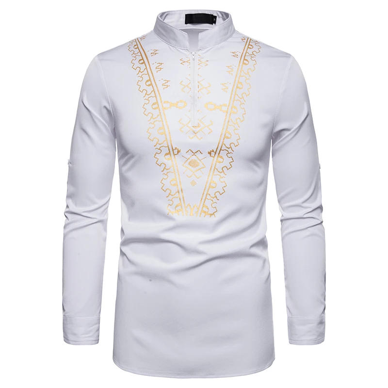 8 White Shirt Men Рубашка Дашики Мужская мода Африка одежда пуловеры Африканская одежда хип хоп халат африканская повседневная одежда мир - Цвет: 8 White Shirt Men