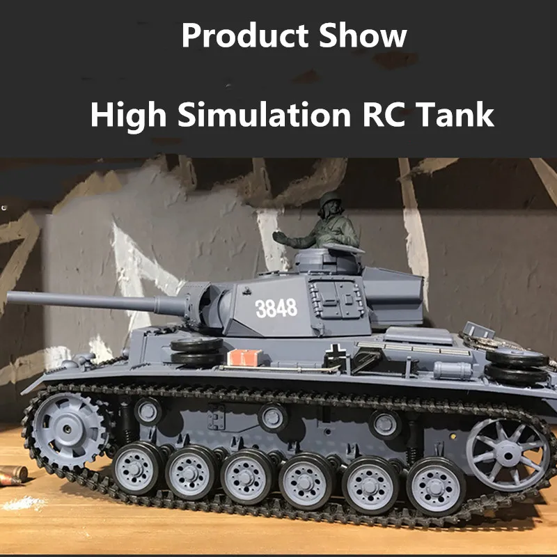 Высокая симуляция военный RC Танк 2 4G 36 см 30 минут вращение на 360 градусов с