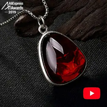 

S925 Fine Antique shop store Ruby Pendant for Necklace Women Handmade Vintage Natural Carnelia Ruby Red jasper