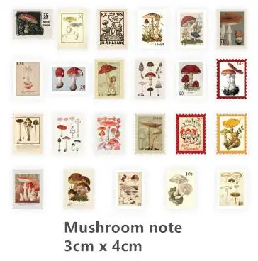 Mushroom note 46 шт./упак. музея серии журнал декоративные Стикеры s Скрапбукинг ярлыком дневник канцелярские принадлежности для альбома Ретро штамп наклейка с изображением растений - Цвет: Mushroom note