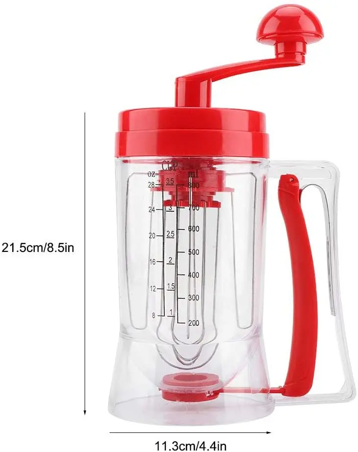Hand-held Manual Pancake Cupcake Batter Mixer Dispenser Blender Machine Baking Tool for Making Cakes Waffles Betters