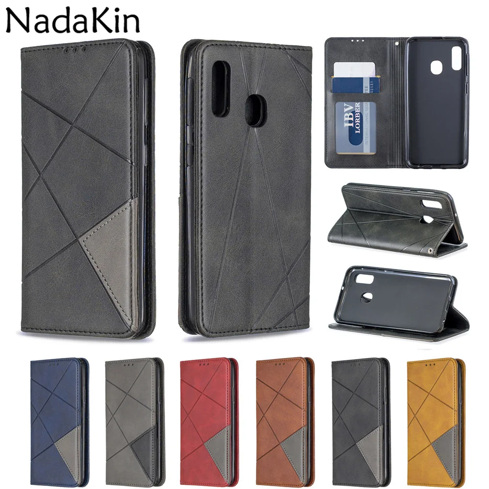 

Without Clasp Book Phone Case Shell for Samsung Galaxy A10 A20 A30 A40 A50 A70 M10 A20E A7 2018 Luxury Flip Cover