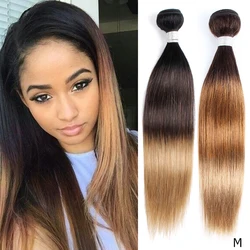 Clearance Color 1B 4 27 Ombre Honey Blonde T4/30/27 Straight Hair Weave Bundles Body Wave Remy Human Hair Extension MogulHair