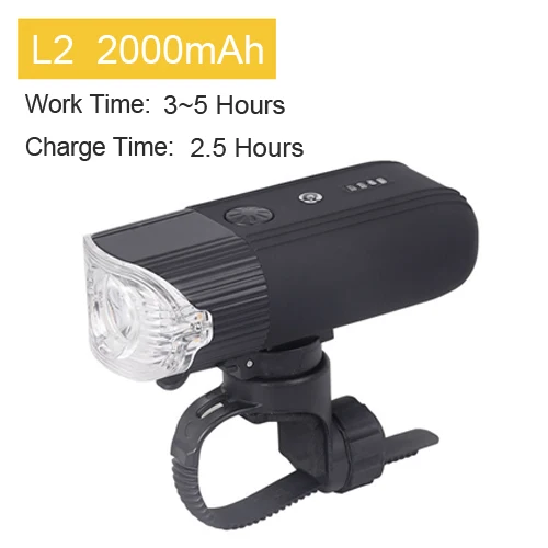 L2 black 2000 NEWBOLER велосипедный Смарт индукция передний свет USB заряжаемый велосипед противотуманный фонарь Водонепроницаемый фонарик 4000 мАч 5 вольт внешний аккумулятор светодиодный фонарь Bелосипедный свет 5V/1.2A - Цвет: L2 black 2000