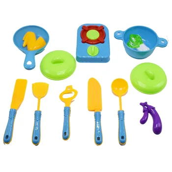 

11pcs/set Child Pretending To Play Kitchen Set Simulation Gas Stove Shovel Pot Play House Toy