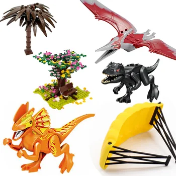 

City Street Series Plants Trees Colorful Models Building Blocks Dinosaur Parachute Toys For Children Educational Presents City