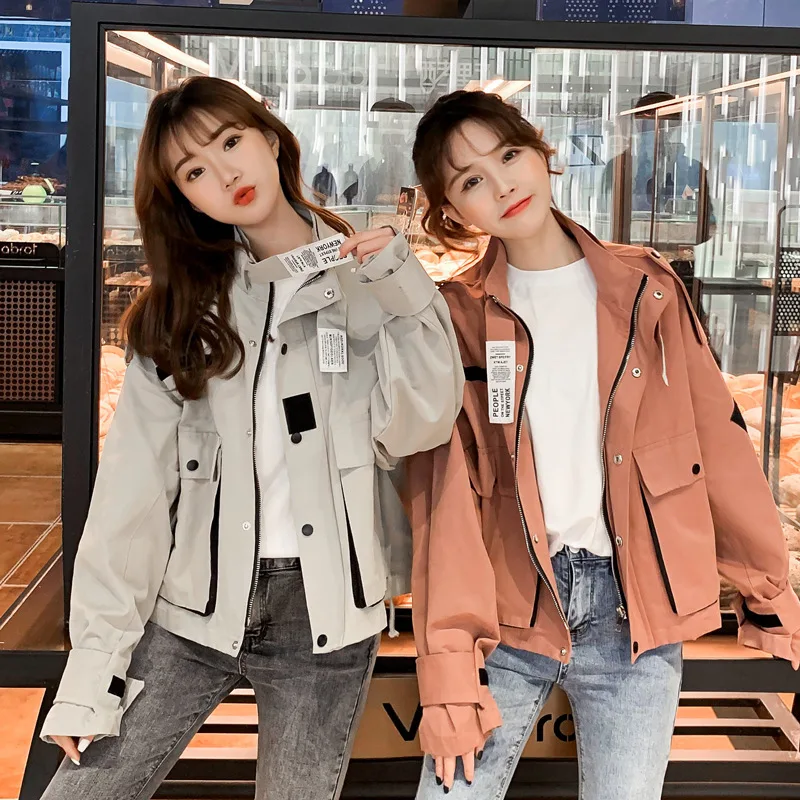 

Photo Shoot Early Autumn Workwear Coat Women's 2019 New Style Spring And Autumn Korean-style Loose-Fit College Style BF Short Sc