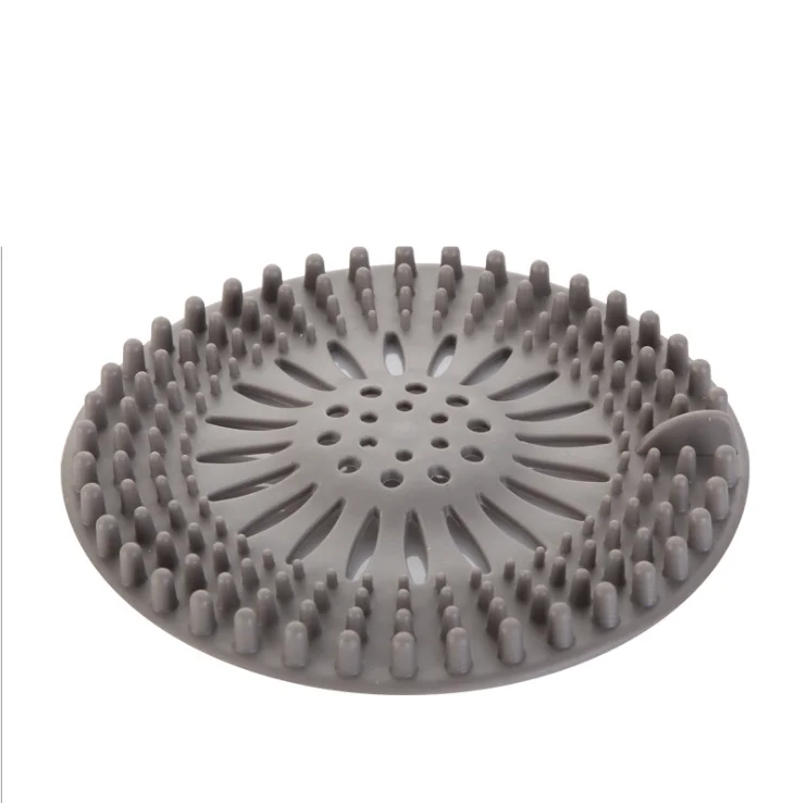 FEIGOLO 1Pc Anti-Blocking Floor Drain Cover Silicone Sucker Sewer Outfall Strainer Sink Hair Filter Bathroom Kitchen Accessories - Цвет: F780 Gray