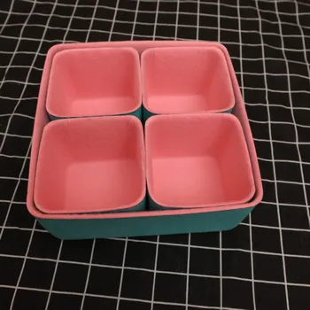 

5pcs Multi-purpose Felt Storage Box Office Drawer Organizers Storage Bins For Small Accessories Home Kitchen Storage Products