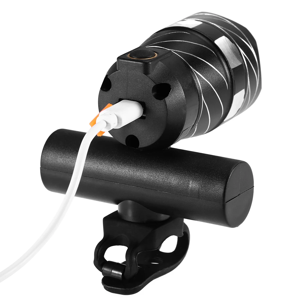Велосипедный передний светильник USB Zoomable светодиодный велосипедный светильник MTB велосипедный головной светильник Предупреждение светильник с usb-кабелем Аксессуары для велосипеда
